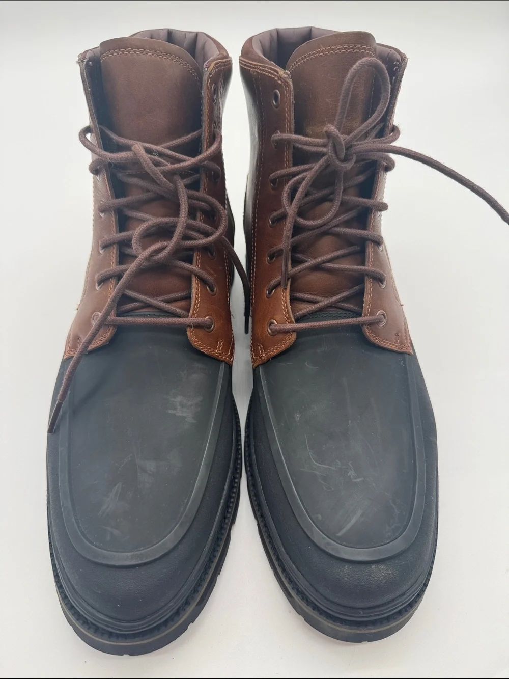 Timberland Men's 12 Two-Tone Brown & Black Lace-Up Work Boots